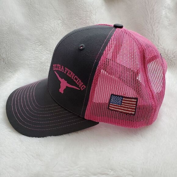 Ultra Fencing Longhorn Pink and Gray Truckers Cap. Snapback - Picture 2 of 9